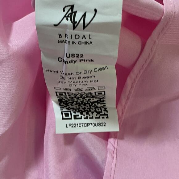 AW BRIDAL 22 3X plus candy pink bridesmaid wedding party maxi dress NEW B104 - Picture 7 of 7